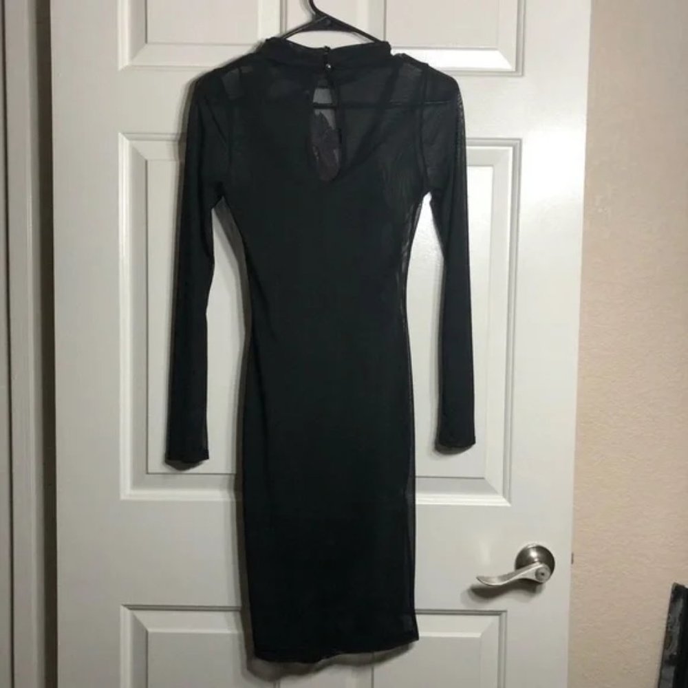 Papaya Sexy Mesh Rose Dress Black Size Small